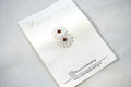 Antislipspeldje "Leather flower wit - bruin"