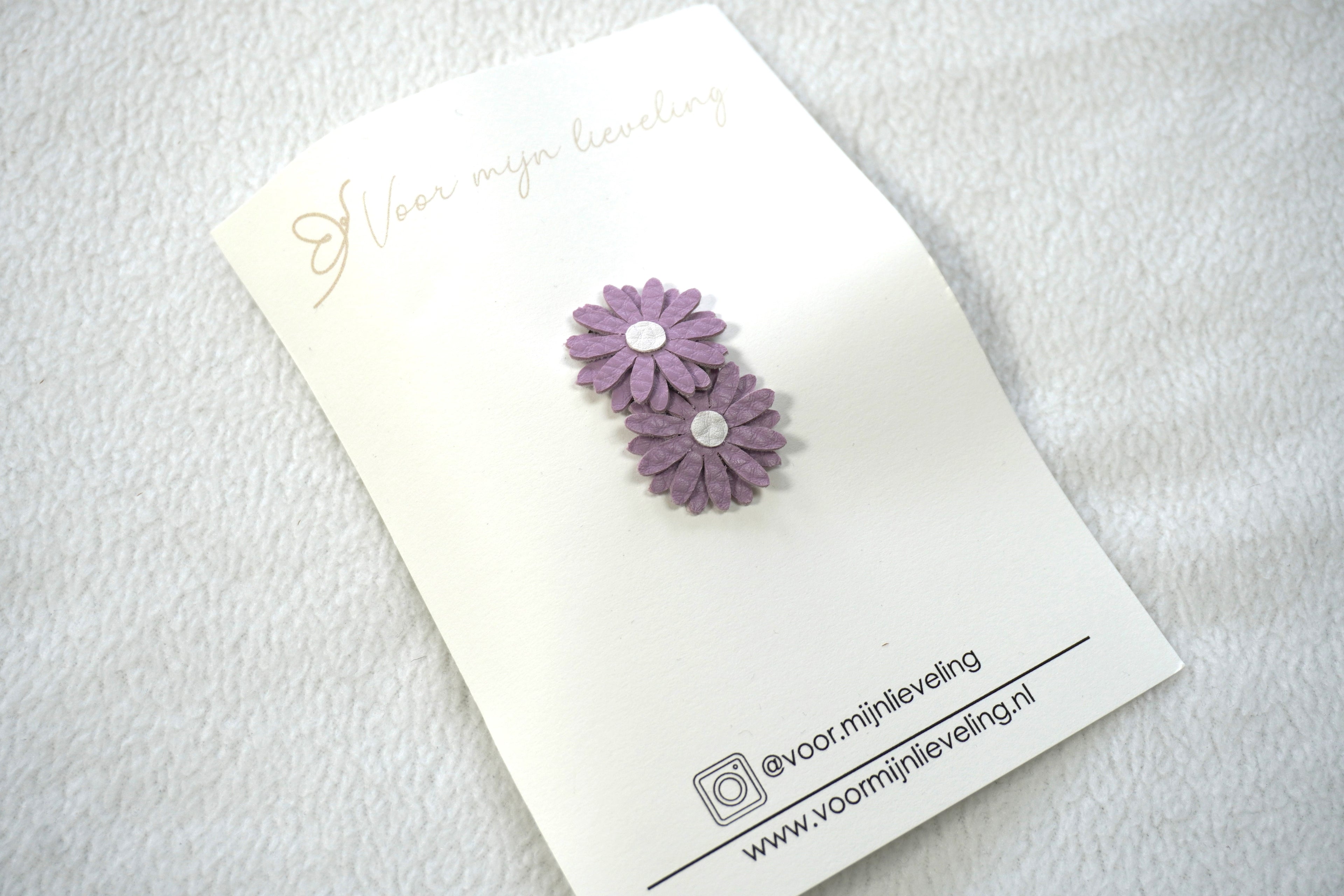 Antislipspeldje "Leather flower paars"