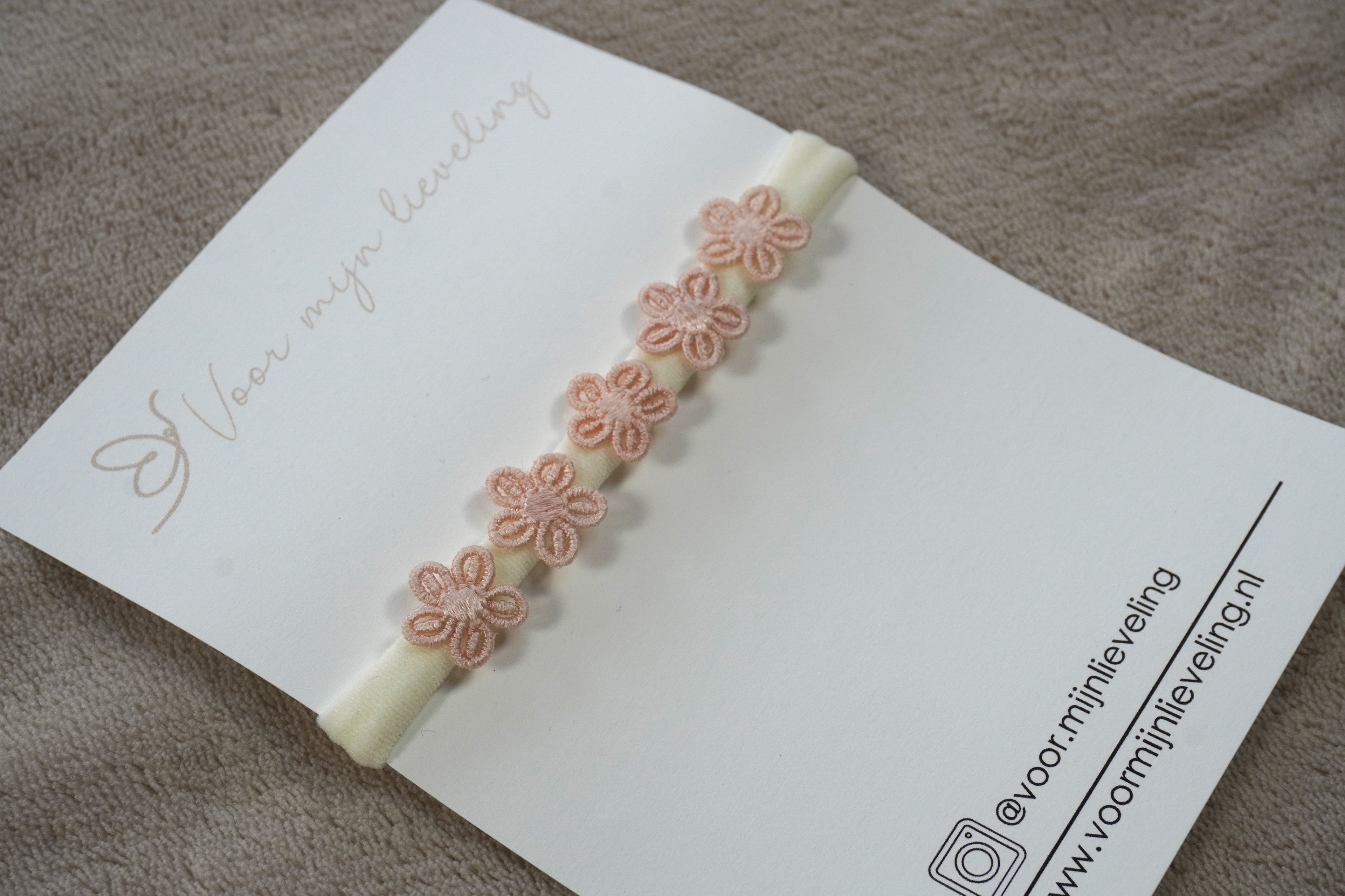 Baby haarbandje "mini bloemetjes rose"