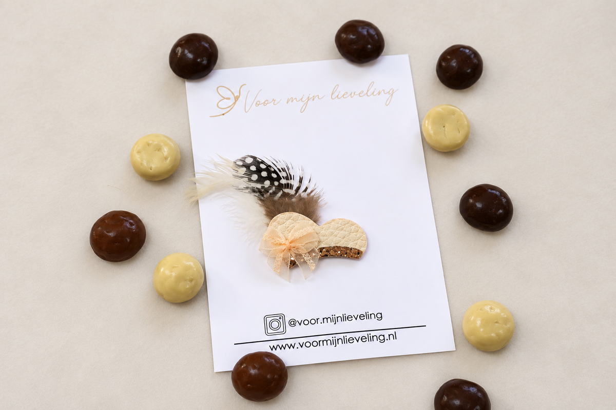 Sinterklaas haarspeldje Pietenmuts – Beige & Bruin