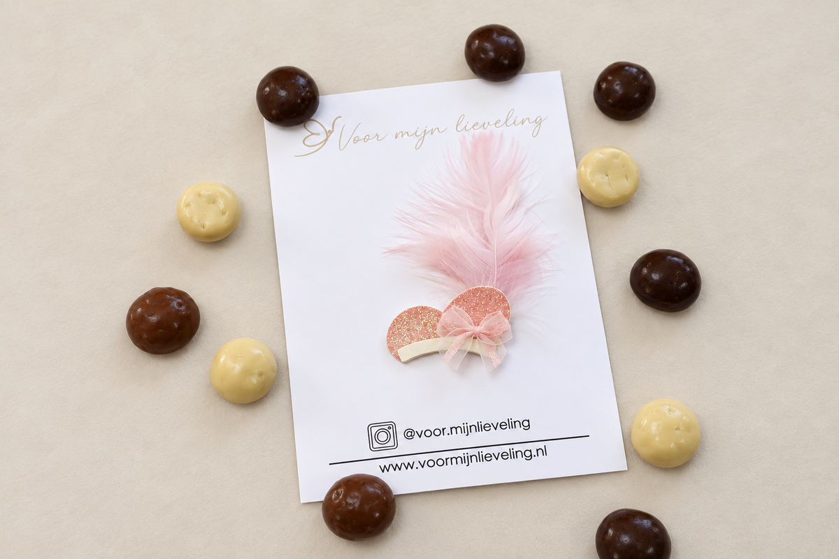 Sinterklaas haarspeldje Pietenmuts – Roze & Wit
