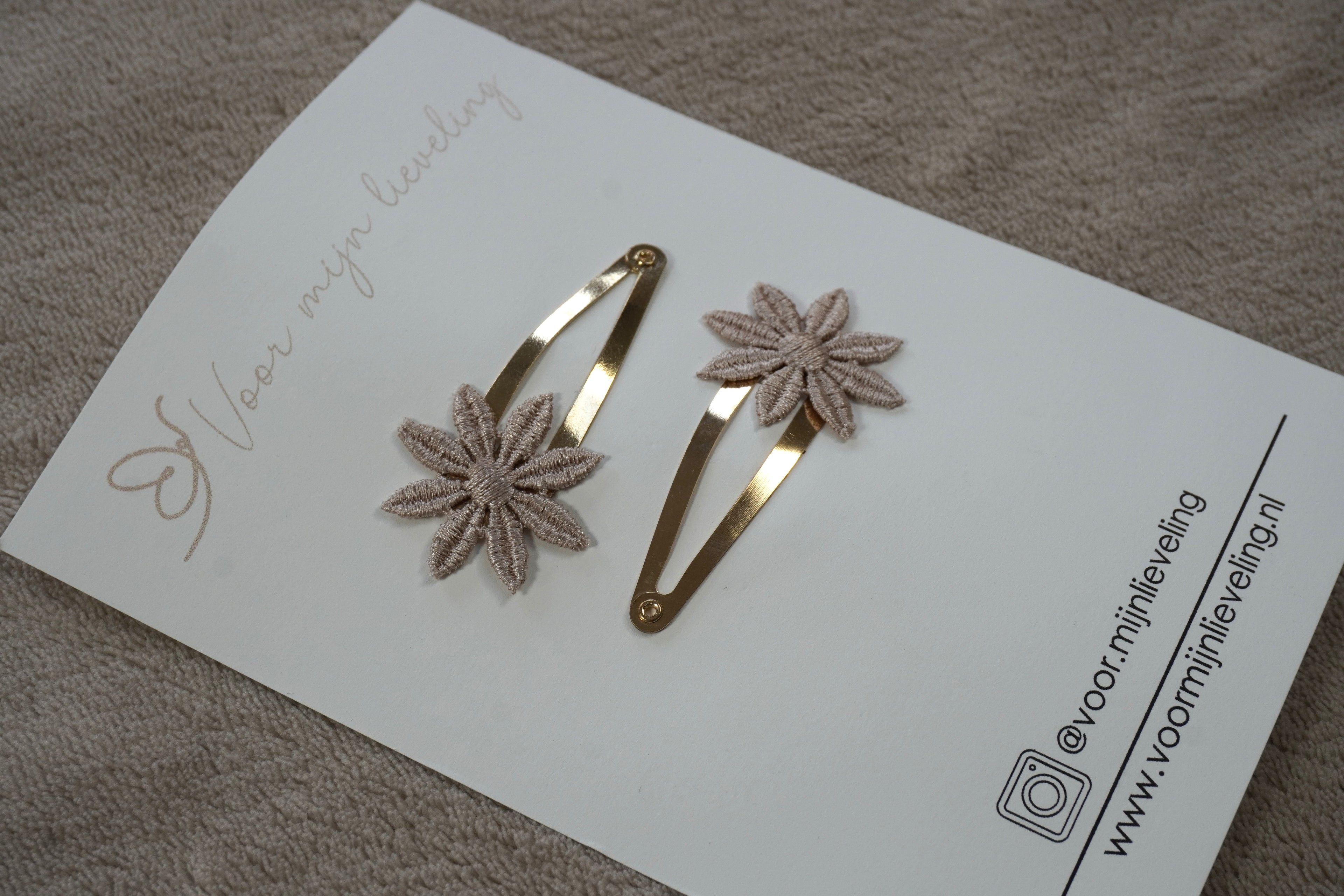 Duo klikklak - Bloemetje goud (5cm)