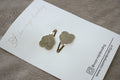 Duo klikklak - Faux leather hearts beige/goud (3cm)