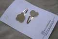 Duo klikklak - Faux leather hearts beige/goud (5cm)