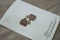 Duo klikklak - Faux leather hearts paars (3cm)