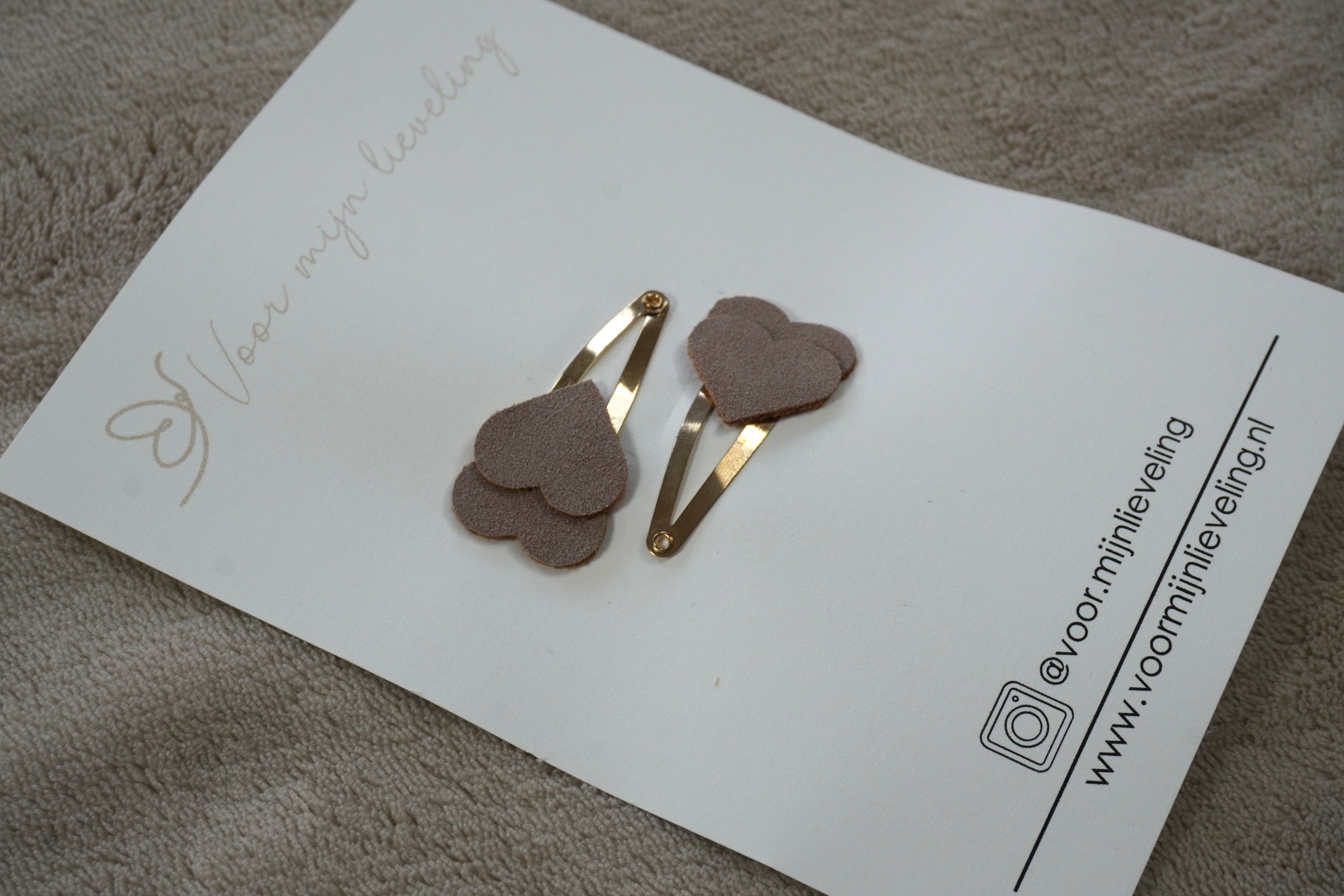Duo klikklak - Faux leather hearts paars (4cm)