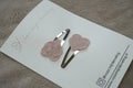 Duo klikklak - Faux leather hearts roze (5cm)