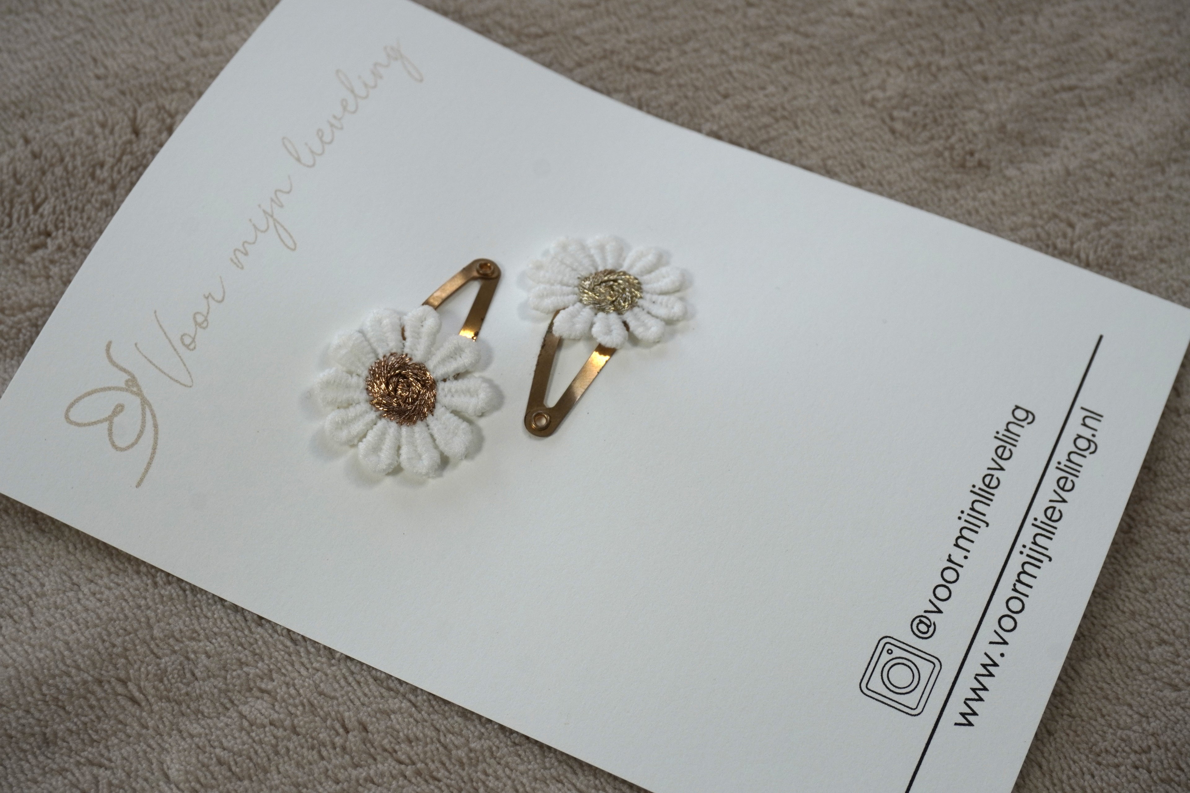 Duo klikklak - Madeliefje brons & goud (3cm)