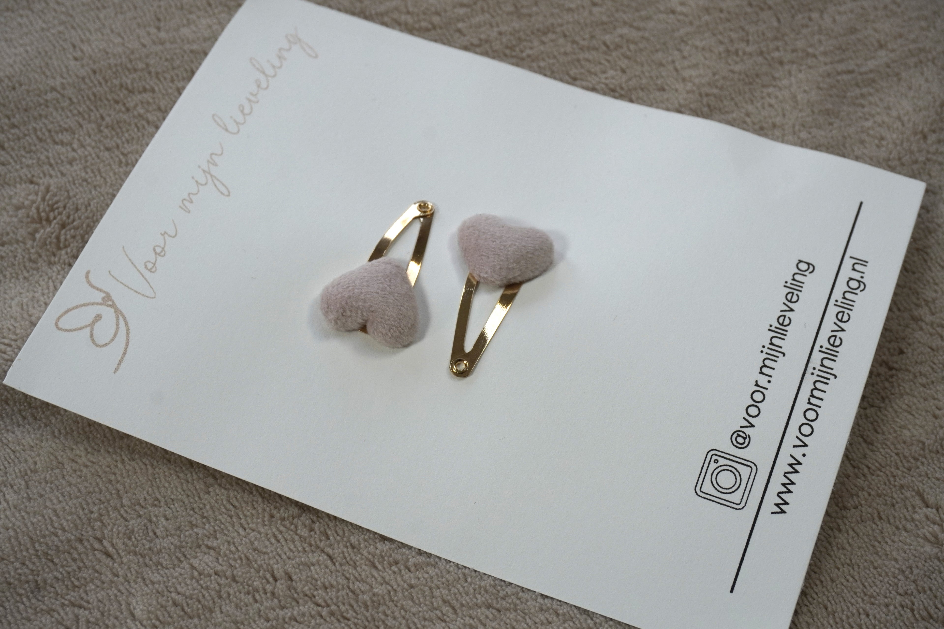 Duo klikklak - Velvet heart roze (3cm)