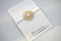 Baby haarbandje "Leather flower beige - wit"