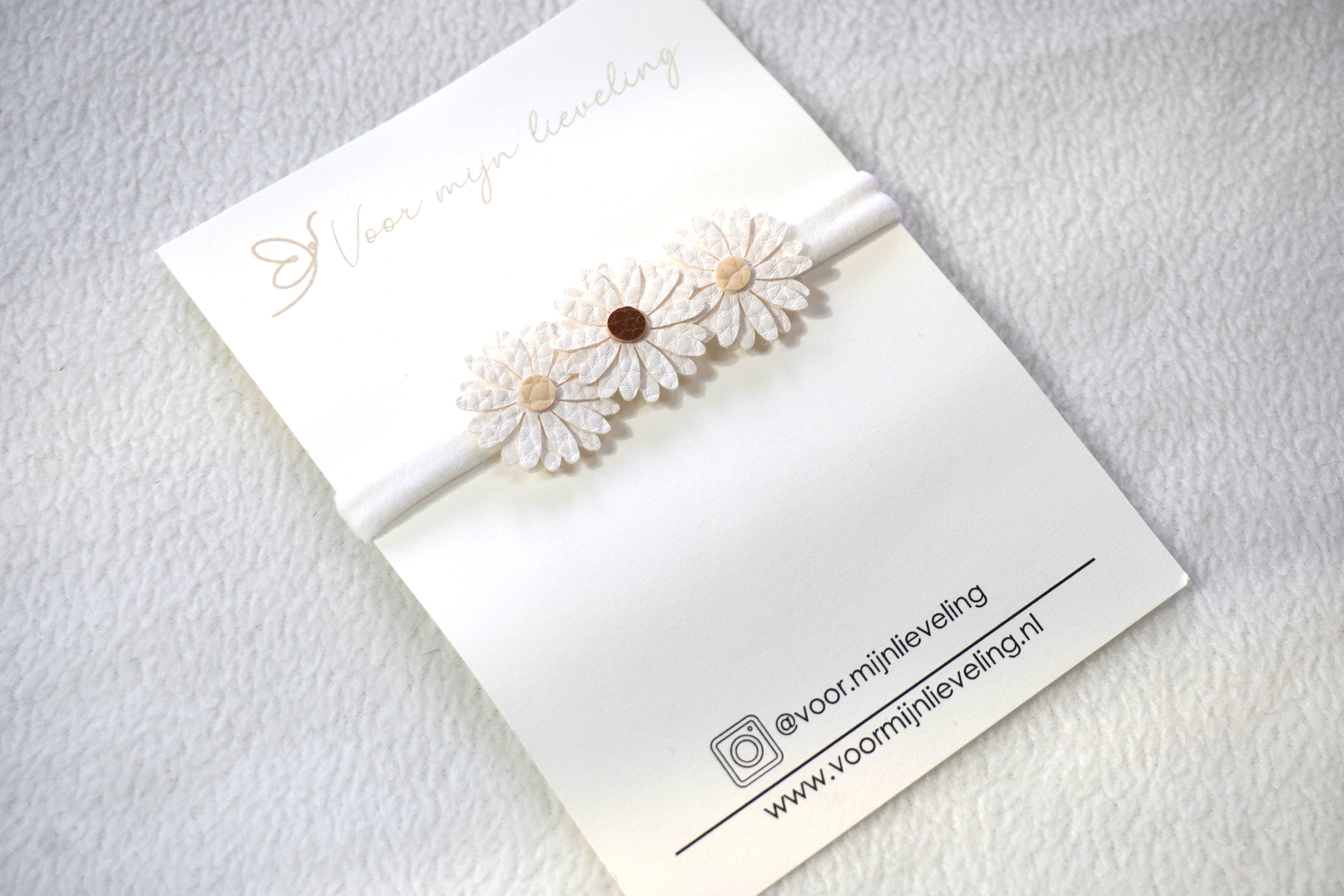 Baby haarbandje "Leather flowers mini"