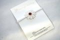 Baby haarbandje "Leather flower wit - bruin"
