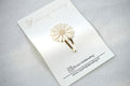Klikklak -  "Leather flower wit - beige" (5cm)