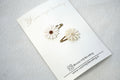 Duo klikklak -  "Leather flower wit & beige" (3cm)
