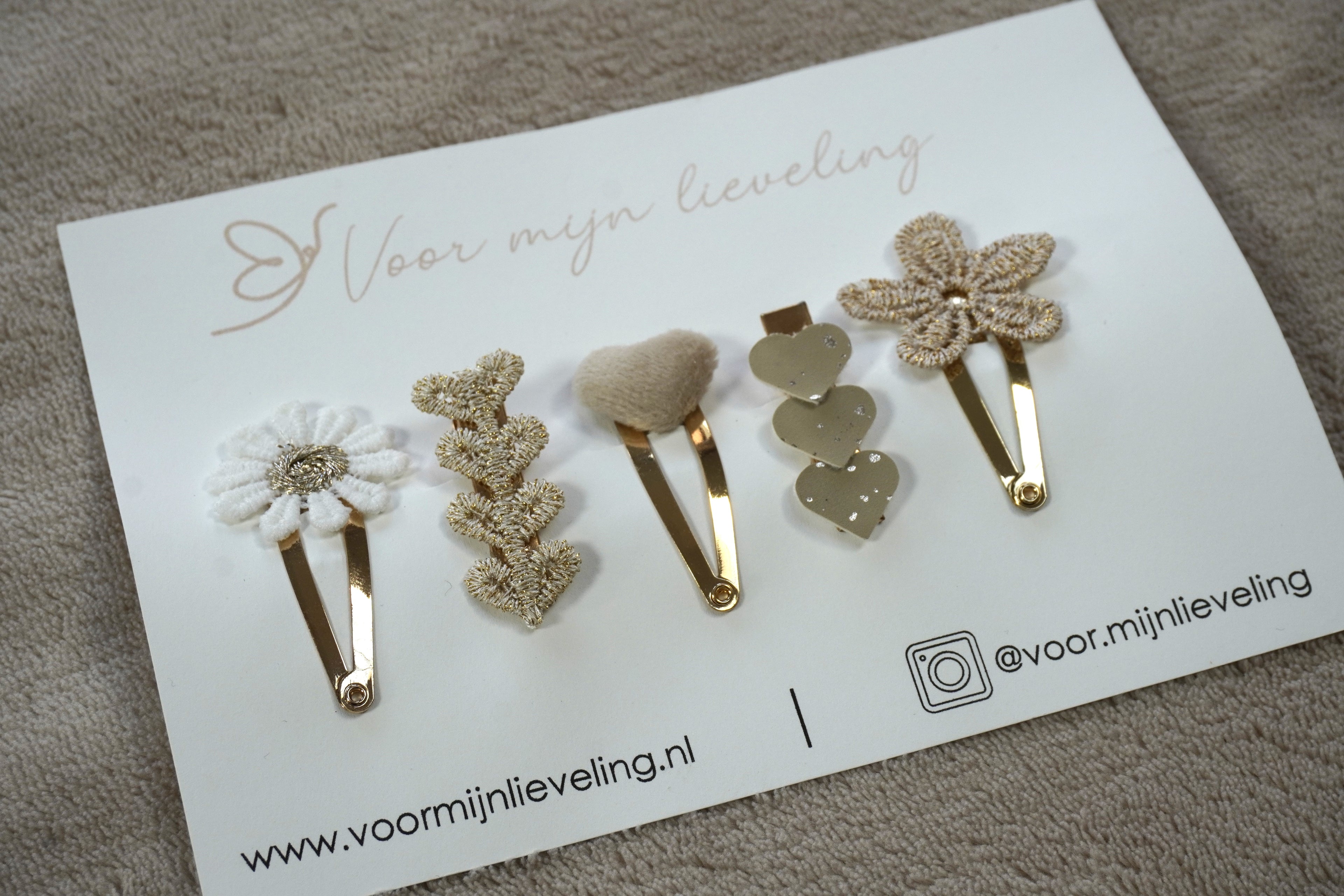 Luxe setje haarspeldjes "Fleur" (4cm)