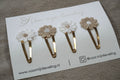 Setje "bloemetjes goud & wit" (5cm)