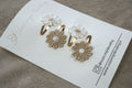 Setje "bloemetjes goud & wit" (3cm)