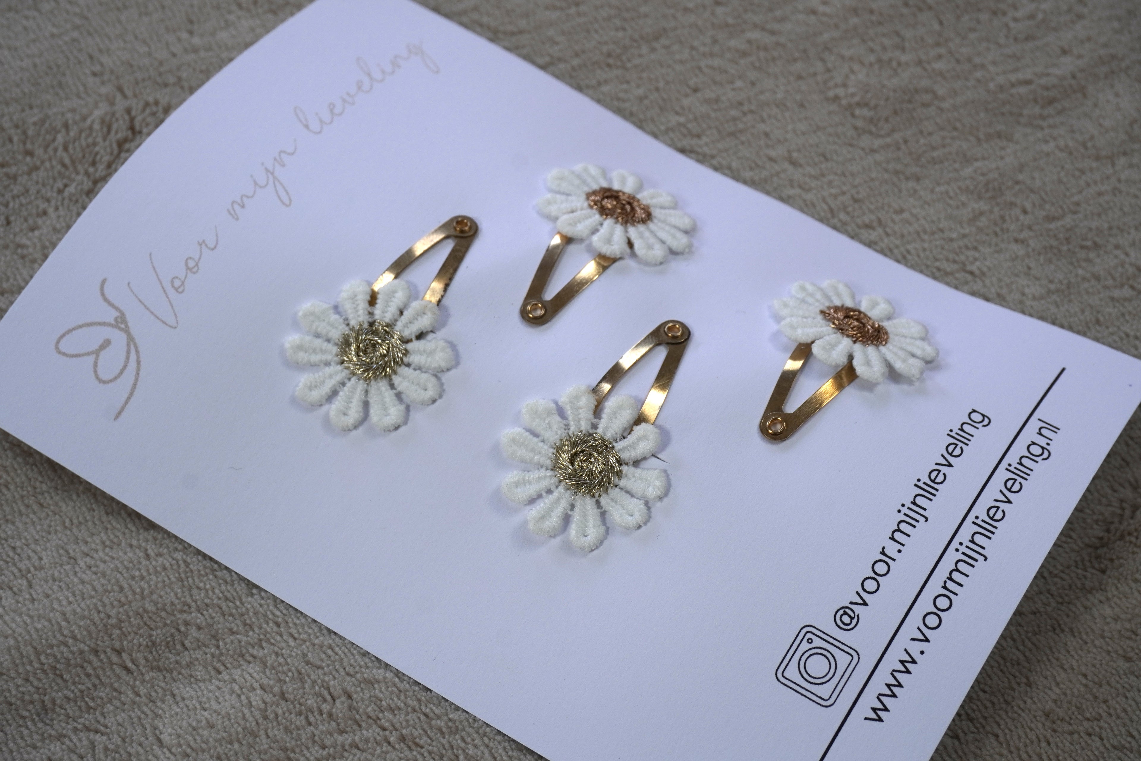 Setje "madeliefjes goud & brons" (3cm)